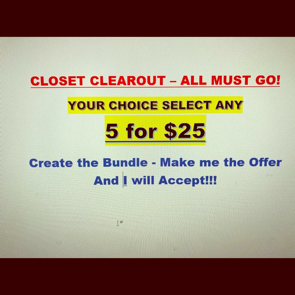 5 for $25